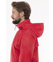 Fully waterproof hood with adjustable toggles that rolls away into the collar secured with Velcro strips