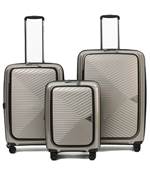 Tosca Space-X 4 Wheel Expandable Luggage Set of 3 - Champagne (Small, Medium and Large)